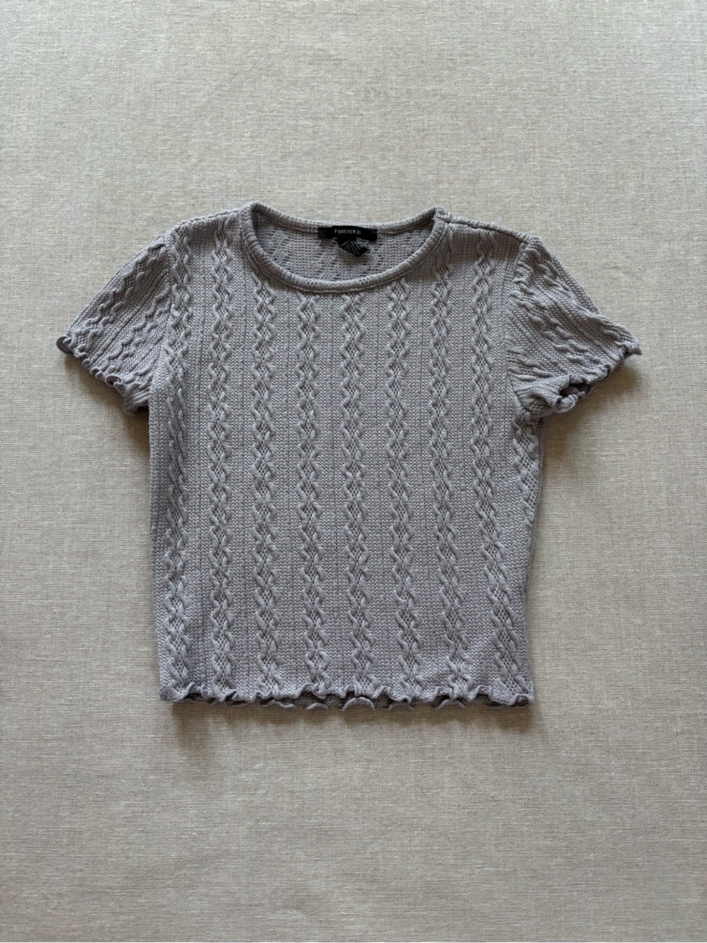 Forever 21 lilac cable knit coquette cottagecore top